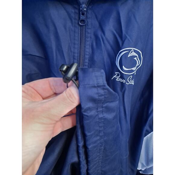 Red Oak Men's Blue Penn State L 1/4 Zip Pull Over Windbreaker Jacket Size - Picture 8 of 8